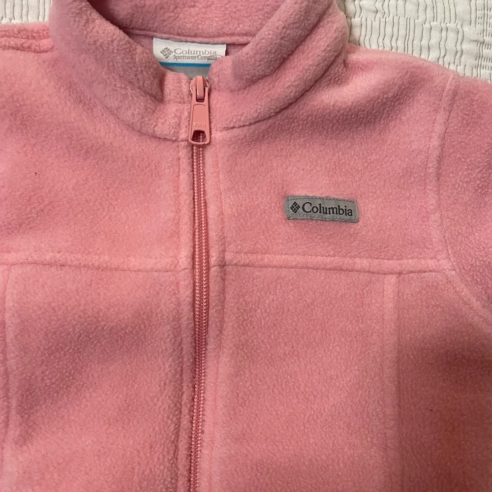 Girls 🩷Columbia Light Pink Fleece Jacket with Full Zip, size 4